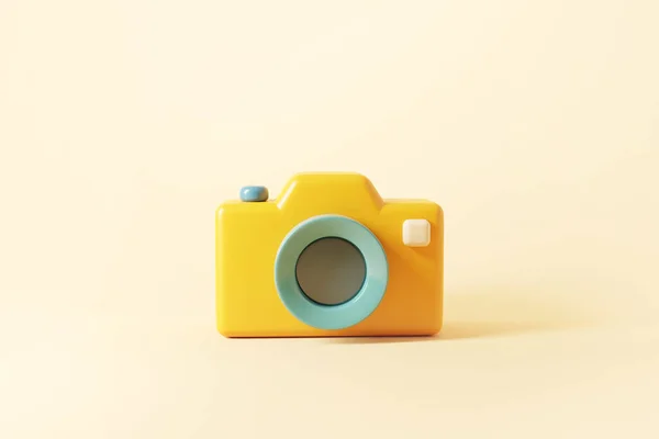 Minimal Photo Camera Lens Button Pastel Background Render — Stockfoto