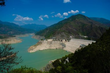 Tehri Dam of in Tehri Garhwal district of Uttrakhand. India's largest dam. Aerial view Tehri Dam.