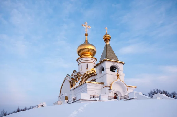 Temple Seraphim Sarov Winter Northern Park City Khabarovsk — Stock Photo, Image