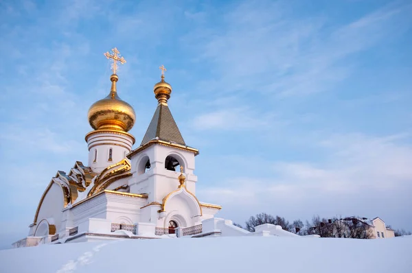 Temple Seraphim Sarov Winter Northern Park City Khabarovsk — Stock Photo, Image