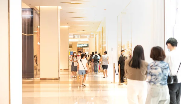 Bangkok Thailand Mar 2022 Mulheres Asiáticas Usam Uma Máscara Cirúrgica — Fotografia de Stock