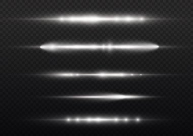 Yatay ışık ışınları, parlayan beyaz yatay çizgi