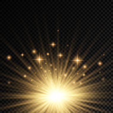 Güneş patlaması, sarı parlak ışıklar güneş ışınları.