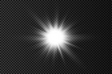 Parlayan beyaz ışık, patlayan güneş ışınları..