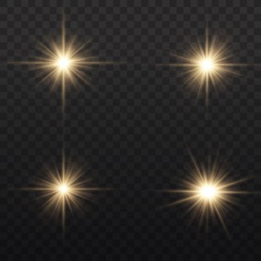 Işıklı yıldız patlaması, sarı güneş ışınları. 