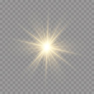 Işıklı yıldız patlaması, sarı güneş ışınları. 