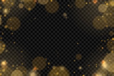 Işıldayan altın sihirli toz parçacıkları ışık saçar.