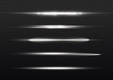Yatay ışık ışınları, parlayan beyaz yatay çizgi