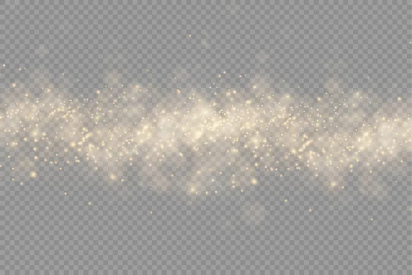 Scintillanti particelle di polvere magica dorata bokeh luce. — Vettoriale Stock