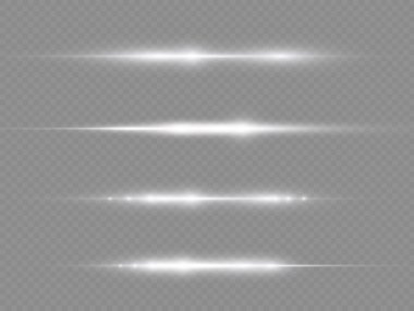 Yatay ışık ışınları, parlayan beyaz yatay çizgi