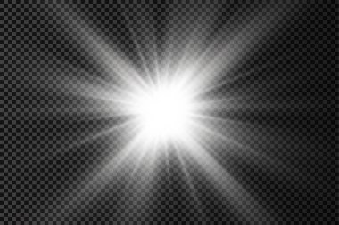 Parlayan beyaz ışık, patlayan güneş ışınları..