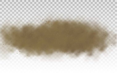 Uçan kum, kahverengi toz bulutu, rüzgar, kum fırtınası.