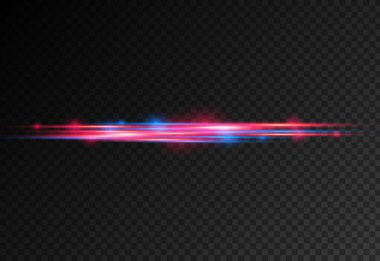 Kırmızı, mavi hareket çizgisi, yatay ışık ışınları.