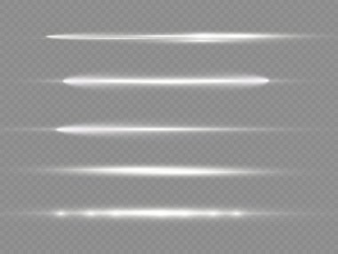 Yatay ışık ışınları, parlayan beyaz yatay çizgi