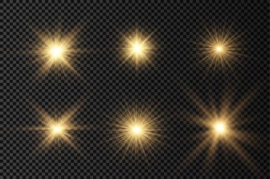 Parlak ışık yıldızı, sarı güneş ışınları.