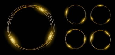 Parlayan altın ışık halkası ışığı..