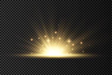 Güneş patlaması, sarı parlak ışıklar güneş ışınları.