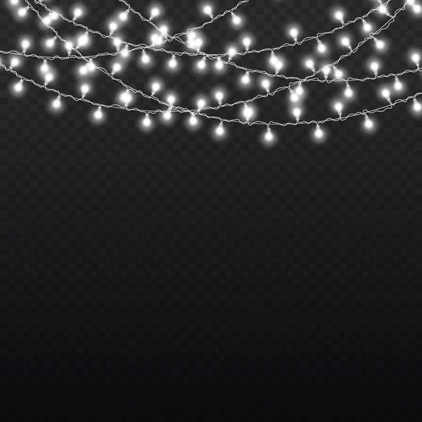 LED ไฟนีออนตกแต่งคริสต์มาสสีขาว — ภาพเวกเตอร์สต็อก