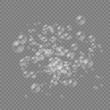 Bir dizi gerçekçi renkli sabun köpüğü.. 