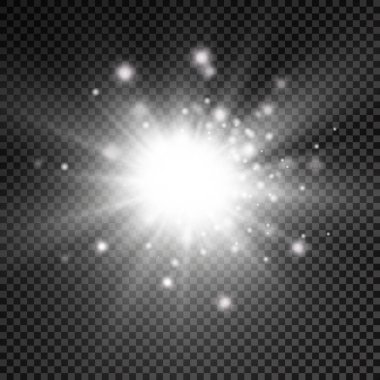 Parlayan beyaz ışık, patlayan güneş ışınları..