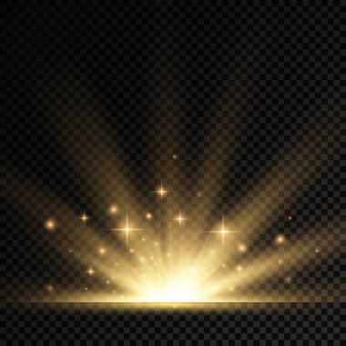 Güneş patlaması, sarı parlak ışıklar güneş ışınları.