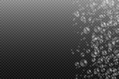 Bir dizi gerçekçi renkli sabun köpüğü.. 