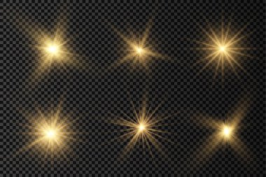 Parlak ışık yıldızı, sarı güneş ışınları.