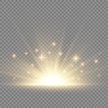 Güneş patlaması, sarı parlak ışıklar güneş ışınları.