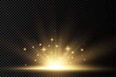 Güneş patlaması, sarı parlak ışıklar güneş ışınları.