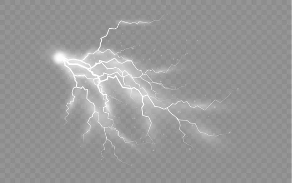 ジッパー、雷雨と効果の雷のセット. — ストックベクタ