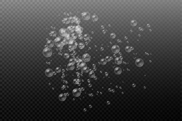 Uppsättning realistiska färgglada vatten såpbubblor. — Stock vektor