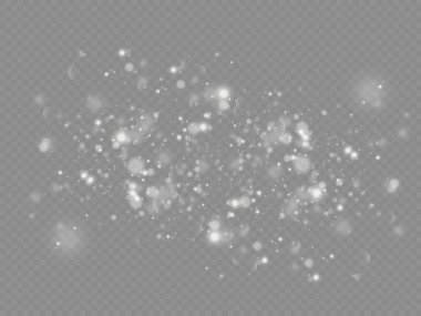 Beyaz toz kıvılcımlar ve yıldızlar, ışık efekti.