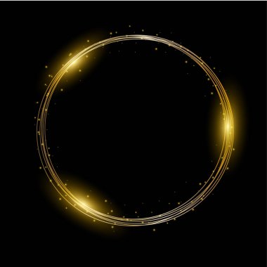 Parlayan altın ışık halkası ışığı..