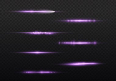 Yatay mor ışık ışınları, flaş mor çizgi.