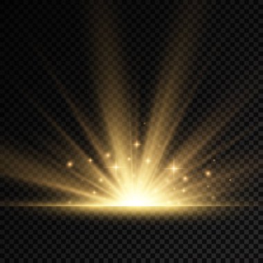 Güneş patlaması, sarı parlak ışıklar güneş ışınları.