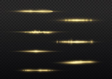 Yatay ışık ışını, parlak sarı yatay çizgi