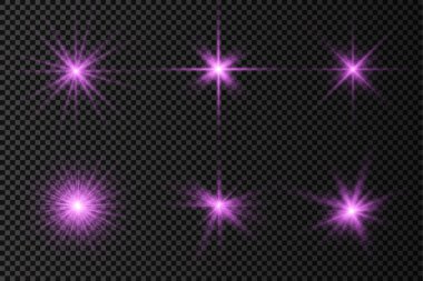 Mor parlak ışık yıldızı, menekşe patlaması güneş ışınları.