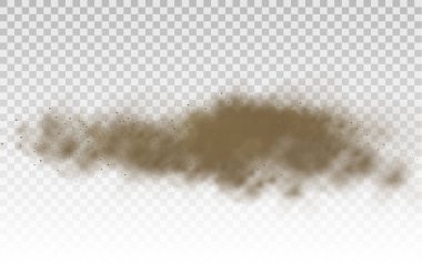 Uçan kum, kahverengi toz bulutu, rüzgar, kum fırtınası.