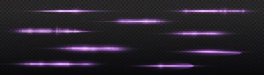 Yatay mor ışık ışınları, flaş mor çizgi.