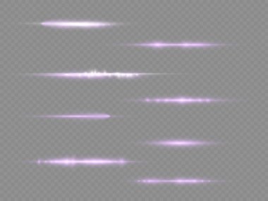 Yatay mor ışık ışınları, flaş mor çizgi.
