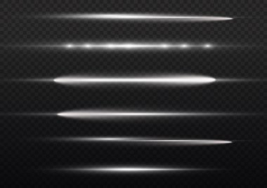 Yatay ışık ışınları, parlayan beyaz yatay çizgi