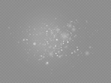 Beyaz toz kıvılcımlar ve yıldızlar, ışık efekti.
