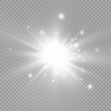 Parlayan beyaz ışık, patlayan güneş ışınları..