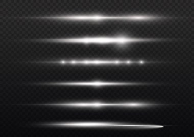 Yatay ışık ışınları, parlayan beyaz yatay çizgi