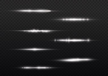 Yatay ışık ışınları, parlayan beyaz yatay çizgi