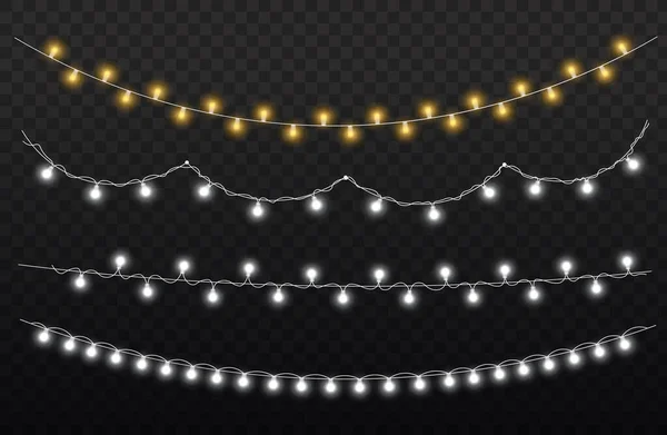 Christmas glowing light garland, led neon lamp. — Stock Vector