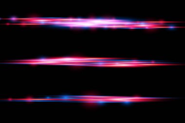 Kırmızı mavi hareketli polis hattı, yatay ışık huzmeleri