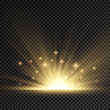 Güneş patlaması, sarı parlak ışıklar güneş ışınları.