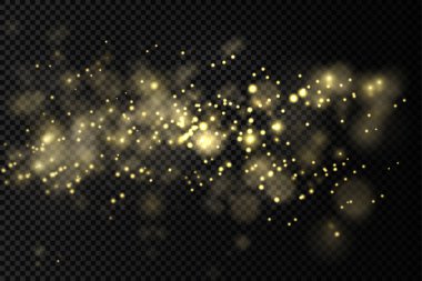 Parlak ışık, sarı toz kıvılcımları.