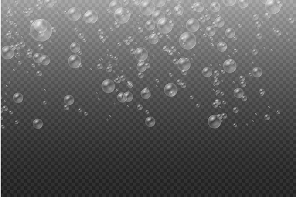 Conjunto de bolhas de sabão realistas de água branca. — Fotografia de Stock